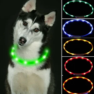 Reedog Easy Light USB dobíjecí svítící obojek pro psy a kočky - žlutá