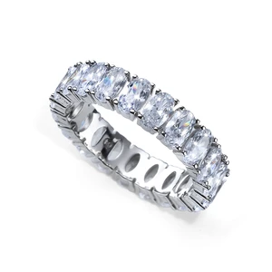 Oliver Weber Luxusný strieborný prsteň s kryštálmi Genuine Oval 63258 52 mm