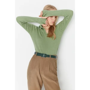 Trendyol Sweater - Green - Slim fit