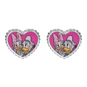 Disney Romantické stříbrné náušnice Donald and Daisy Duck ES00031SL