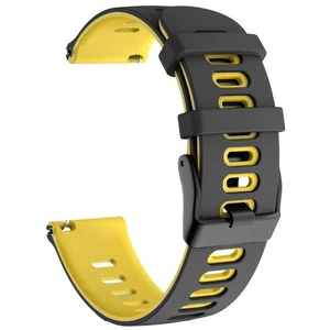 4wrist Silikonový řemínek pro Garmin 22 mm - Black/Yellow