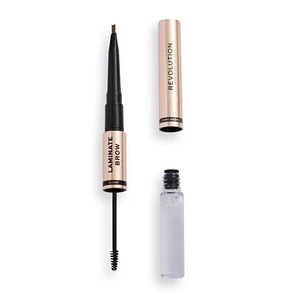 Makeup Revolution Laminate Brow tužka a gel na obočí odstín Dark Brown 2.1 g