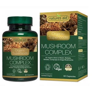 Natures Aid Reishi, Maitake, Shitake, Cordyceps, Chaga Complex 60 tablet