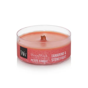 WoodWick Aromatická malá svíčka s dřevěným knotem Tamarind & Stonefruit 31 g