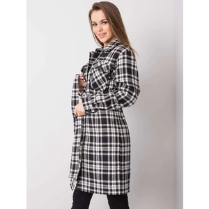 Checkered women´s black and white coat