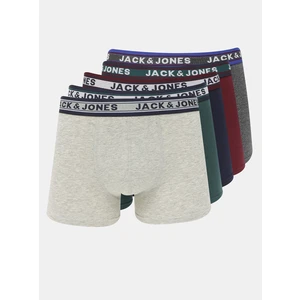 Set of five boxer shorts in green and grey Jack & Jones Oliver - Men