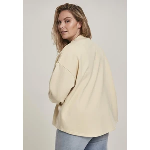 Ladies Oversized High Neck Crew sand