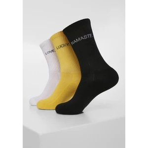 Wording Socks 3-Pack Black/white/yellow