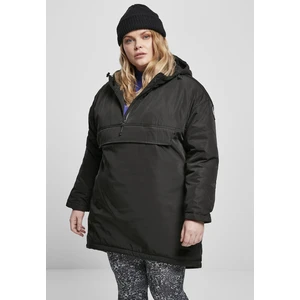 Ladies Long Oversized Pull Over Jacket Black