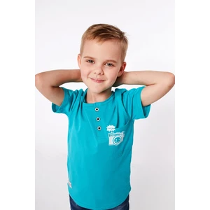 Chlapecké tričko s knoflíky, mátová