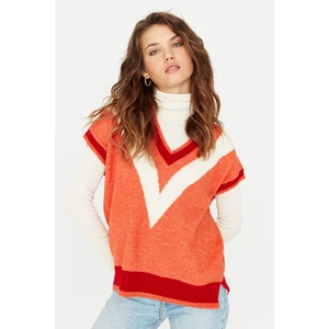 Trendyol Sweater Vest - Orange - Regular fit