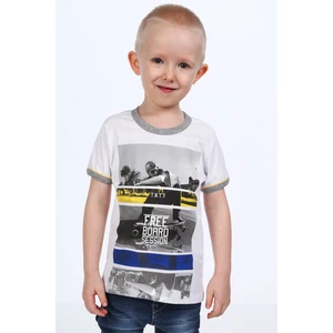 White boys' T-shirt with print