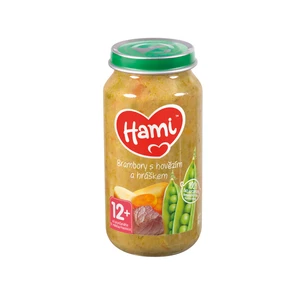 Hami Zemiaky s hovädzím a hráškom 250 g,HAMI Zemiaky s hovädzím a hráškom (250 g) - mäsovo-zeleninový príkrm