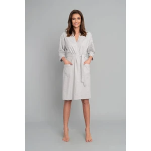 Women's dressing gown Karla with 3/4 sleeves - light melange