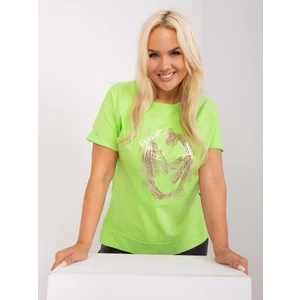 Light green cotton blouse of larger size