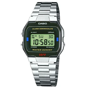 Náramkové hodinky Casio A163WA-1QES, (d x š x v) 36.8 x 33 x 9.1 mm, stříbrná