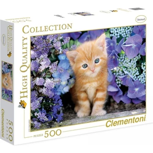 Clementoni Puzzle Kotě v květinách 500d