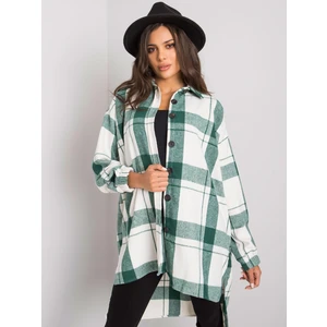 Women's white and green checked shirt