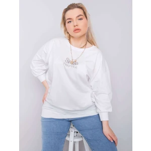 Plus size white cotton blouse