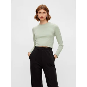 Světle zelený crop top Pieces Maddi - Dámské