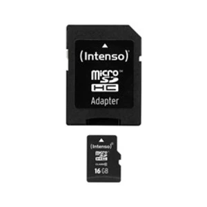 Paměťová karta microSDHC, 16 GB, Intenso High Performance, Class 10, vč. SD adaptéru