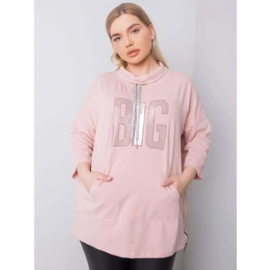 Muted pink plus size blouse with patches