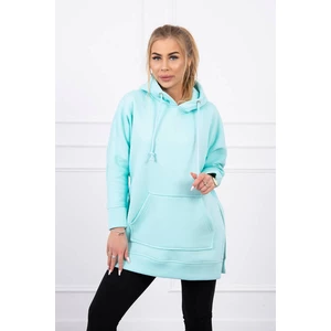 Insulated sweatshirt with slits on the sides mint
