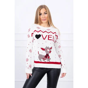 Christmas sweater with the inscription ecru