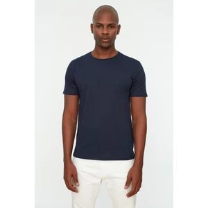 Trendyol Navy Blue Men's Basic Slim Fit 100% Cotton 2-Pack Crew Neck Short Sleeved T-Shirt