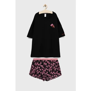 Růžovo-černé dámské vzorované pyžamo Calvin Klein - Dámské