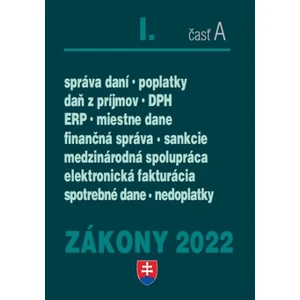 Zákony I-A/2022 - daňové zákony