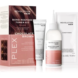 Revolution Haircare Plex Bond Restore Kit sada pre zvýraznenie farby vlasov odtieň Chocolate Brown