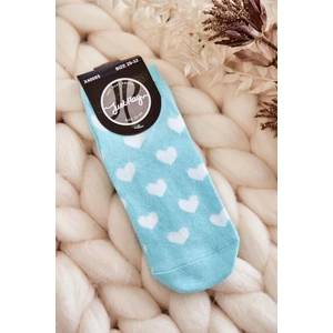 Youth socks with heart pattern Mint