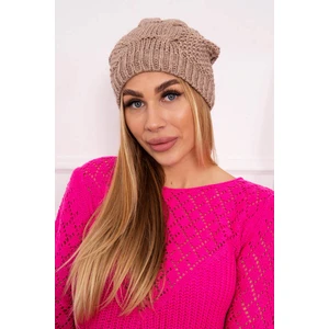 Beanie with fleece Sandra K210 dark beige