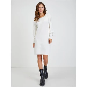 Bílé dámské žebrované svetrové šaty ORSAY - Dámské