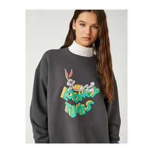 Koton Bugs Bunny Printed Sweatshirt Licensed Crew Neck Long Sleeve Fleece Inner