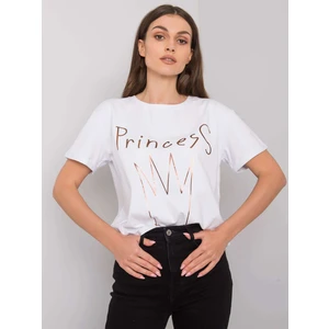 Women's white cotton t-shirt with print