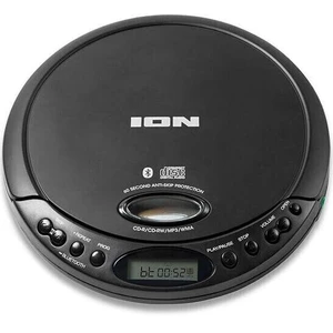 Discman ION CD GO čierny prenosný CD prehrávač • Bluetooth na bezdrôtový prenos • slúchadlá v balení • LCD displej • napájanie batériami 2× AA • podpo