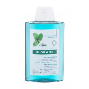 Klorane Máta vodní čisticí detoxikační šampon pro vlasy vystavené znečištěnému ovzduší 200 ml
