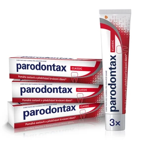 Parodontax Zubní pasta proti krvácení dásní bez fluoridu Classic Tripack 3 x 75 ml