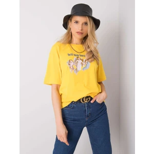 RUE PARIS Yellow printed t-shirt