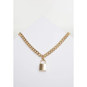 Gold necklace with padlock