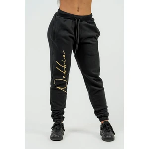 Nebbia High-Waist Joggers INTENSE Signature Black/Gold S Fitness spodnie