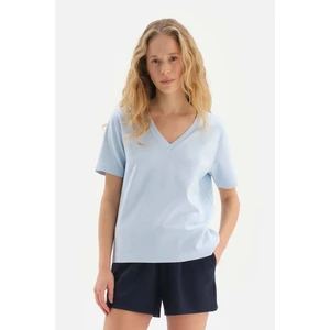 Dagi Light Blue V-Neck Tshirt