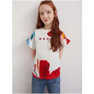 Bílé holčičí vzorované tričko Desigual Bella - Holky
