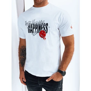 White men's T-shirt with Dstreet print