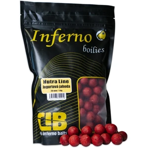 Carp inferno boilies nutra line jogurtová jahoda - 1 kg 20 mm