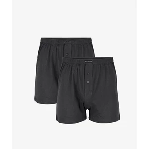 Men's classic boxer shorts ATLANTIC with buttons 2PACK - graphite