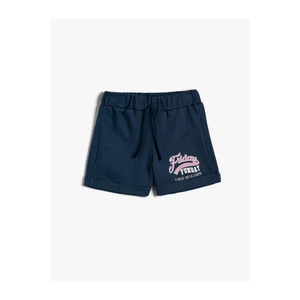 Koton Shorts With Printed Cotton Tie Waist