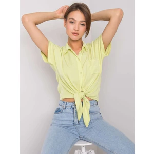 Light green blouse with a collar